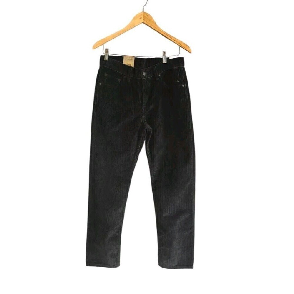 Levi's Corduroy Pants Women's Size 29x30 Black High Rise Straight Leg NWT